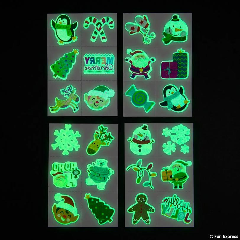 Glow-in-the-Dark Christmas Temporary Tattoos